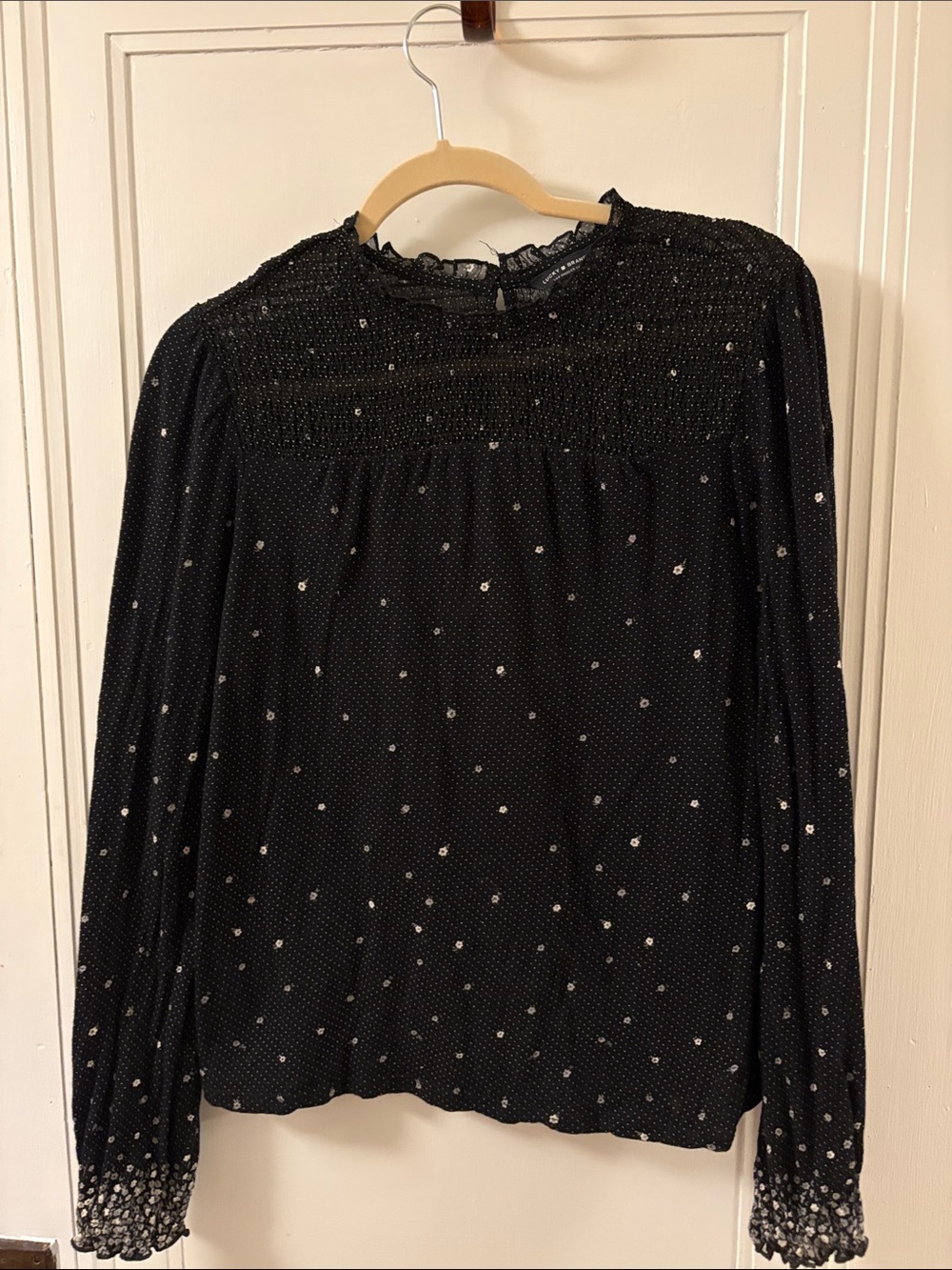 Lucky Brand Long-Sleeve Smocked Yoke Blouse - Women